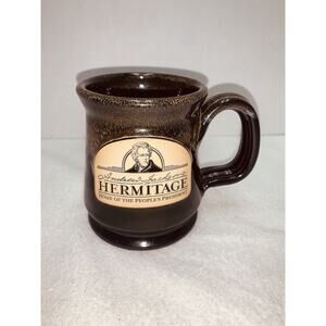 Deneen Pottery Andrew Jackson's Hermitage Coffee Mug Brown Drip 2017 Cup EUC